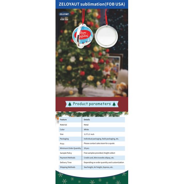 ZELOYAUT Wholesale Sublimation Blanks Hot Sales Sublimation Plastics Rotatable Ornaments Balls Custom Christmas Pendant Gifts