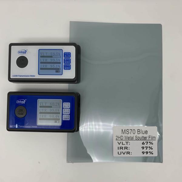 MS70 Film de teinture verte à pulvérisation métallique Film de vitre de voiture Rejet UV