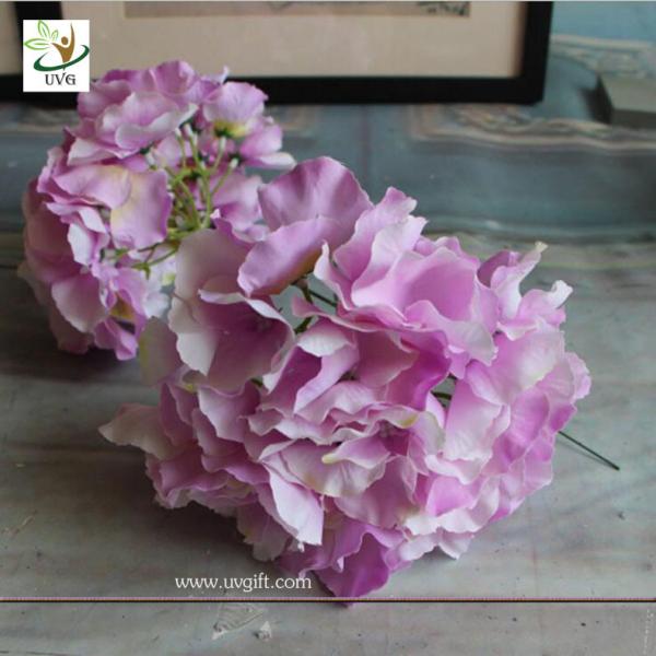 UVG FBL01 white artificial flower heads in silk hydrangeas for wedding backdrop decoration