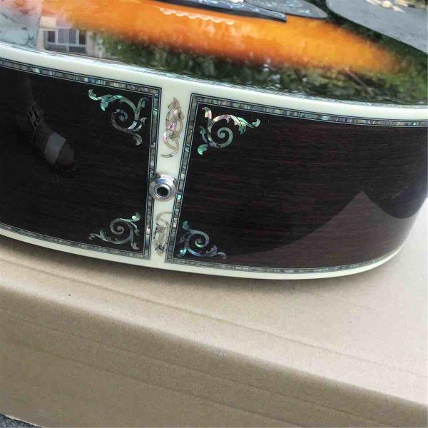 Custom Sunbrust Solid spruce top Tree Abalone inlays 41 inch 45D style acoustic guitar free shipping