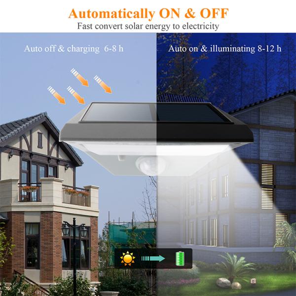 7000K 100LM Motion Sensor Solar Gutter Lights