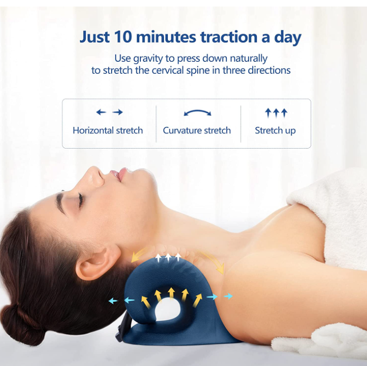 Neck Pain Relief Heated Cervical Traction Device Pillow Neck Stretcher with Graphene Heating Pad