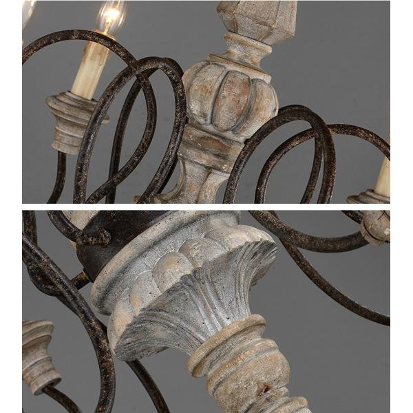 Mango wood chandelier Classic wooden and iron chandelier (WH-CI-31)