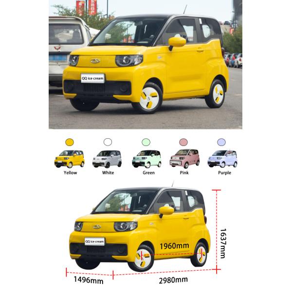 Chine Nouveaux véhicules à énergie pure 4 roues Autos d'occasion Adultes Chery QQ Mini EV Voiture électrique