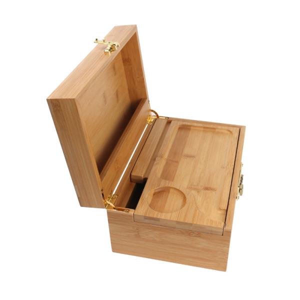 Premium Durable Portable Two-layer Bamboo Wooden Storage Box With Lock For Packaging Gift Boxes