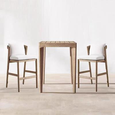 Modern Outdoor Furniture Dining Teak Garden Chair Home Patio Bar Chair Rattan Chair Bar Stool Waterproof Sun Protection