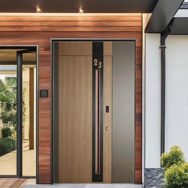 Anti Theft Steel Security Door Durable Construction Main Home Entry Door