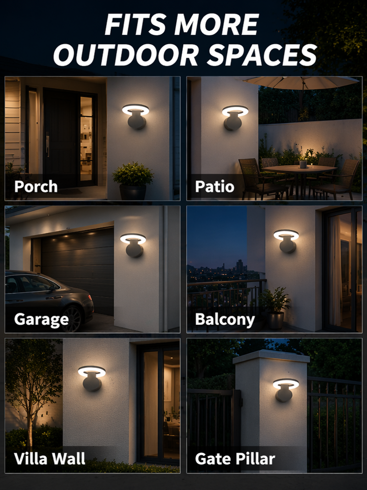 Modern LED Exterior Wall Light with Motion Sensor 0-10V Dimming for Front Door and House Entrance