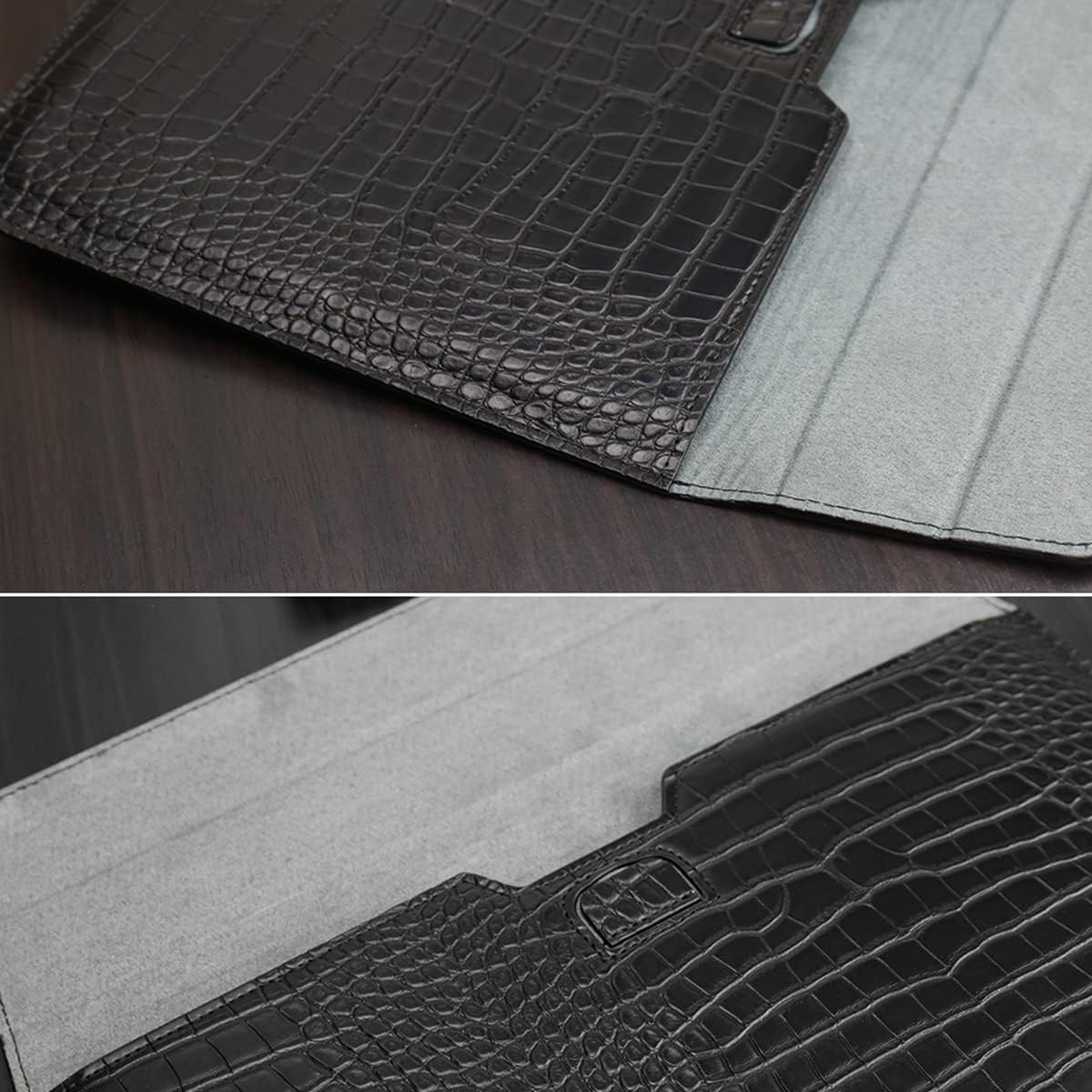 Pu Leather Flap Style Case Bag Laptop Sleeve for Macbook Air 13.6 Inch 2024 2023 2022 Crocodile Grain Notebook Cover