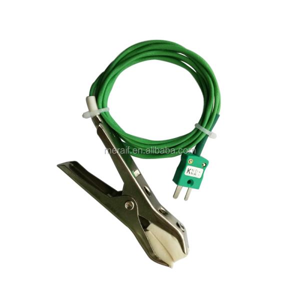 Thermal profile PFA high temperature stand omega k type thermocouple green connector with plug for industrial use