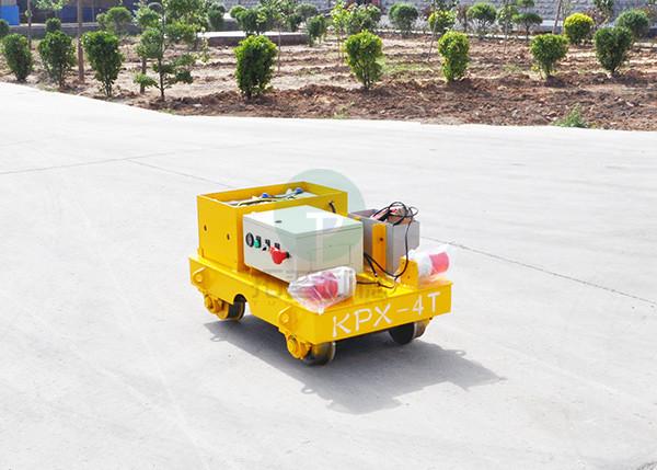 25t trackless flat transfer cart on cement floor with polyurethane wheel