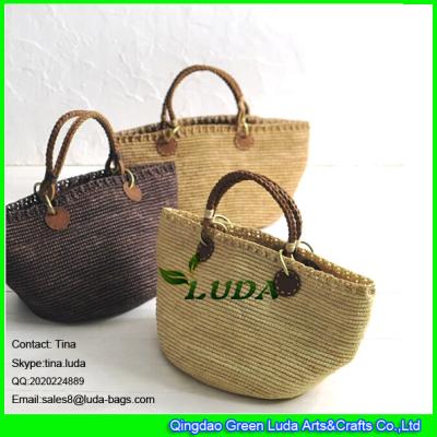 LUDA 2016 best selling straw beach handbag colored raffia straw totes