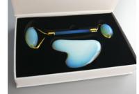 Comprimento natural de Crystal Jade Roller Gua Sha Set 15cm da medicina chinesa