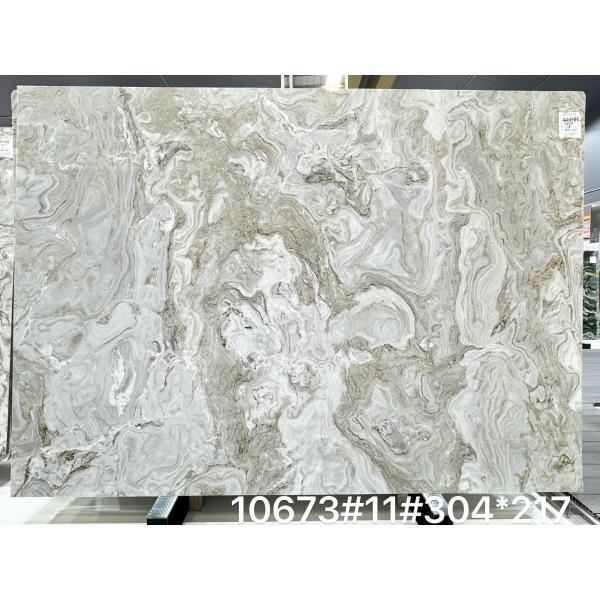 Brazilian Abrasion Resistant Polished Marble Sheet For Kitchen White Rock Marble Slab