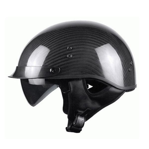 M.L.XL.XXL Black Carbon Fiber Motorcycle Helmet Half Face DOT ECE Certification Custom