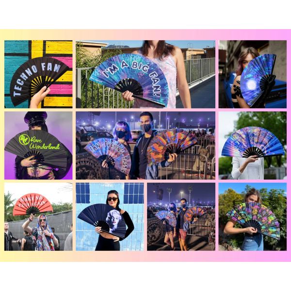 New Arrival Foldable Fan Dancing Clacking Rave Fan Boot on the Ground Clacking Hand Fans