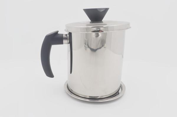 1.3L Cooking tools stainless steel oil pot with strainer multifunctional grease filter