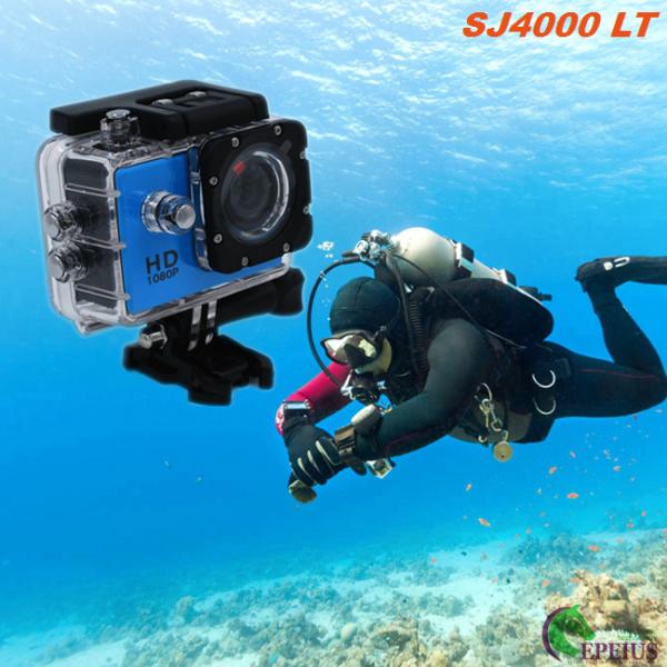 SJ4000 Waterproof Motorbike Helmet Camera 720P , 120 Degree Blue Gopro Cycling Camera