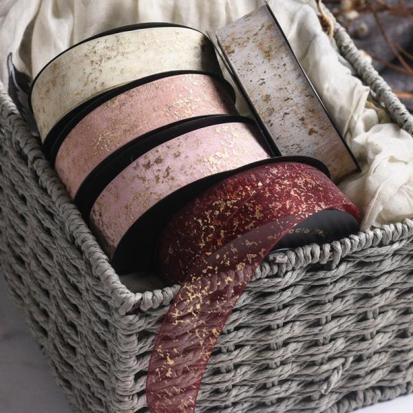 Hot stamping cracked chiffon ribbon DIY bow hair accessory chiffon packaging balloon shoelaces ribbon flower gift Box ribbon