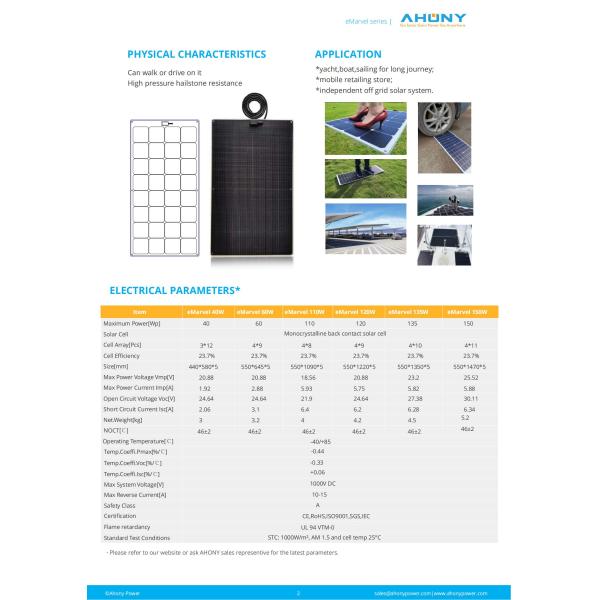 Полутвердые моноходные солнечные панели PET ETFE Солнечные фотоэлектрические панели для морского кемпинга