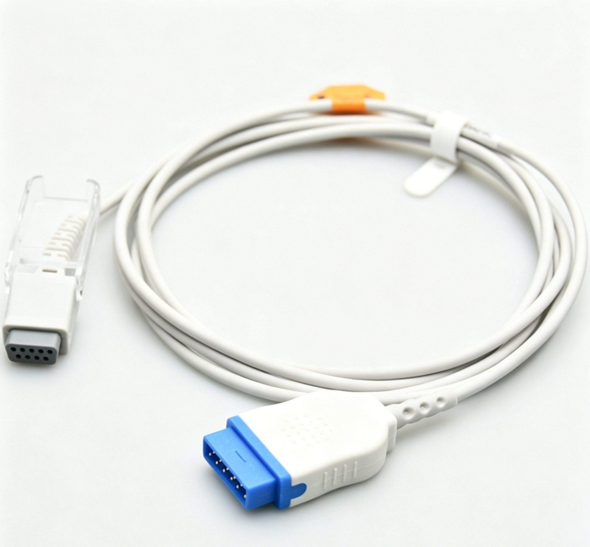 Medical Reusable Spo2 Sensor 2.4m Spo2 Extension Cable 11Pin To DB9 Compatible With GE Marquette