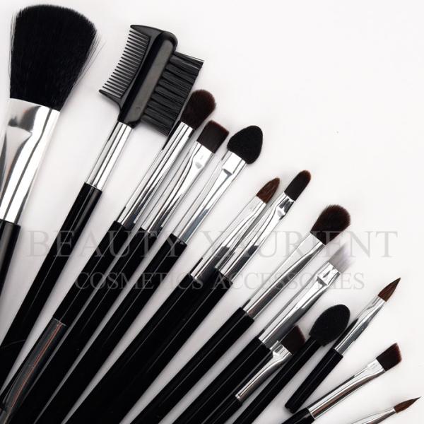 Portable Travel Mini Makeup Brush Set 14pcs Black Handle Vegan Makeup Brushes
