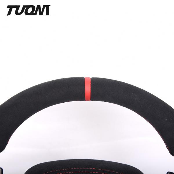 380mm Interior Charger Dodge Carbon Fiber Steering Wheel Alcantara Red Stitch