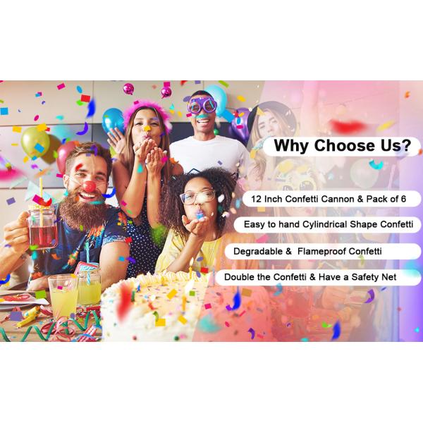 40cm Multicolor Biodegradable Party Popper Confetti Cannons for Colorful Celebrations