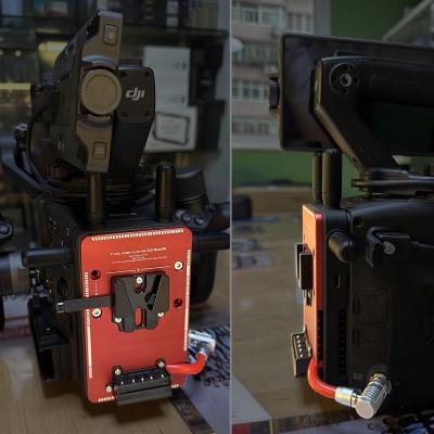 Alvins V Mount Battery Plate para DJI Ronin 4D, V Mount Plate com 6-pin 1B DC-in Out Put Battery Mounts Plate para Ronin