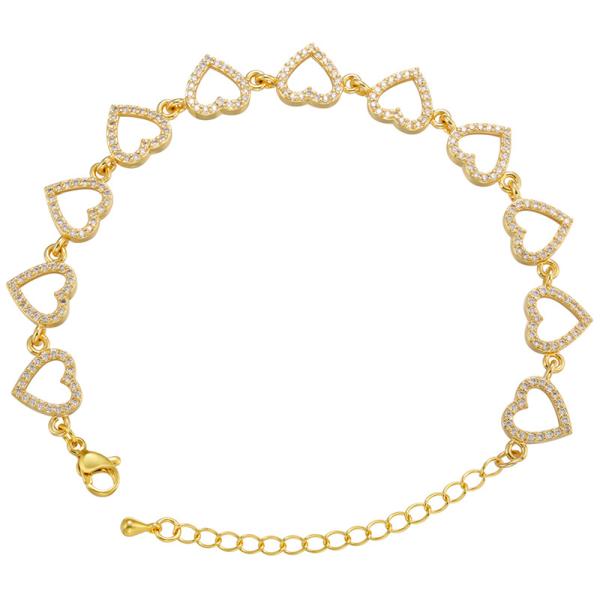 Браслет звезды сердца OEM браслета золота страза 18K форменный