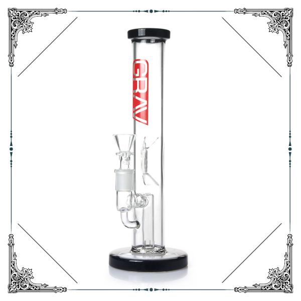 Grav Straight Glass Water pipes Tube With Six-lines Perc Thick Ingot Ice Catcher Bongs