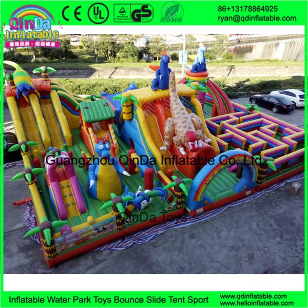 Hot Sale Cartoon inflatable big fun city for sale, commercial Mega inflatable playground, inflatable amusement park