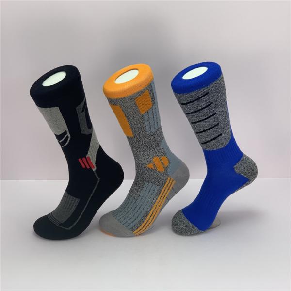 Breathable Sport Long Socks for Men Thick Anti Slip Sports Socks in Orange