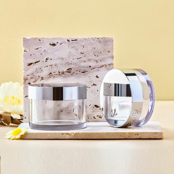 Luxury PET Cosmetic Cream Jar Body Scrub Container Cream Can With Lid  For Cosmetic Packaging Containers