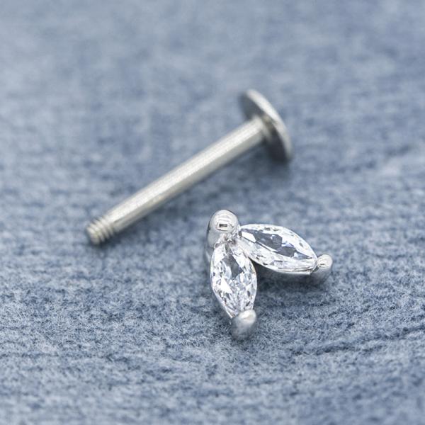 Calibre claro Labret de Marquise Zircon Stones 16 que perfura 316 de aço inoxidável
