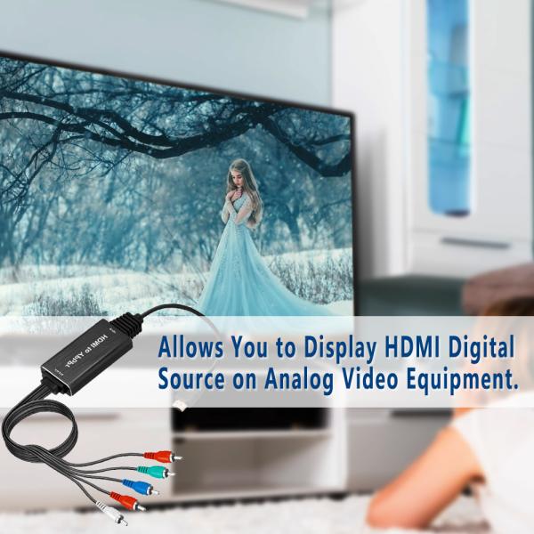 6ft 4K HDMI Cable to YPBPR RGB + R/L Video Component Converter Adapter