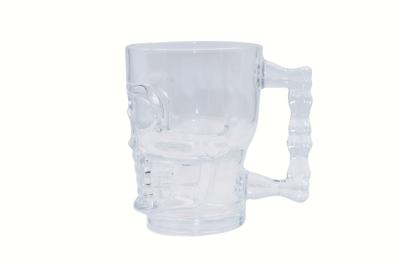 520ml Hoshine Joy Large Water Glass Cups with Handles Clear Skull