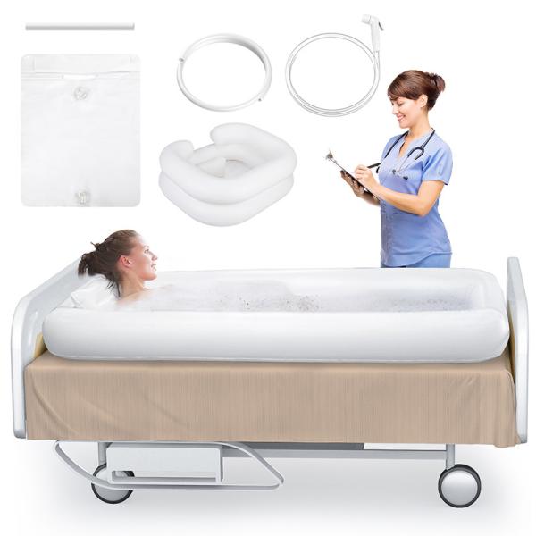 Kit de banho de chuveiro ao lado da cama e saco de água inflável para adultos