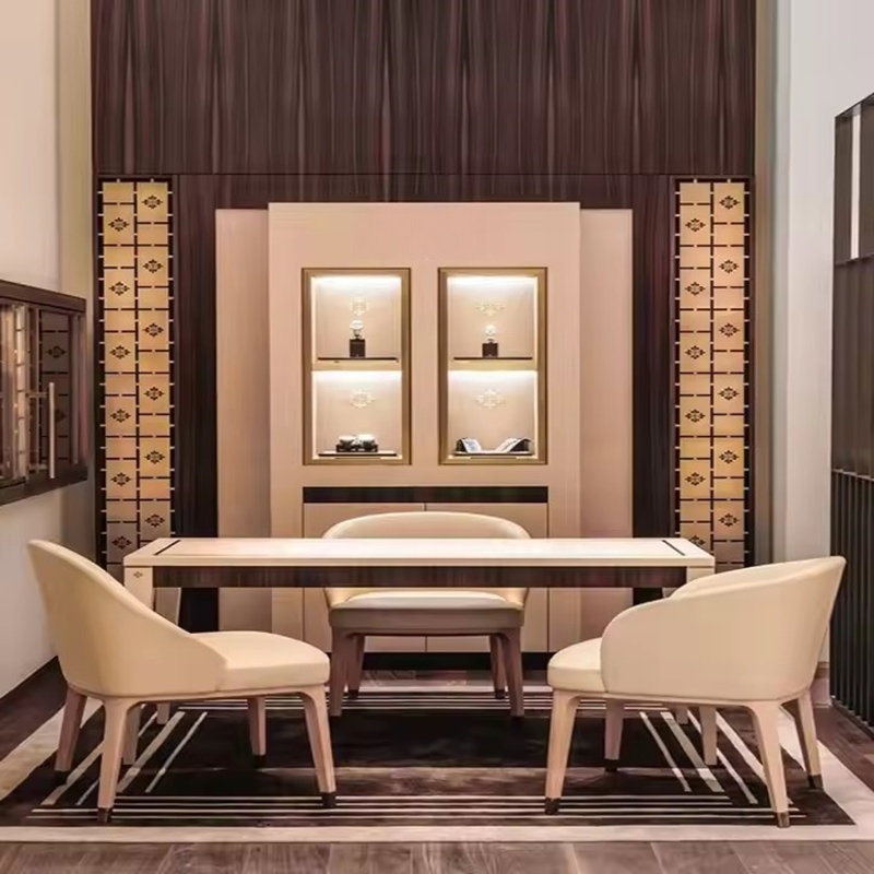 Modern Wood & Glass Jewelry Display Furniture for Luxury Boutique