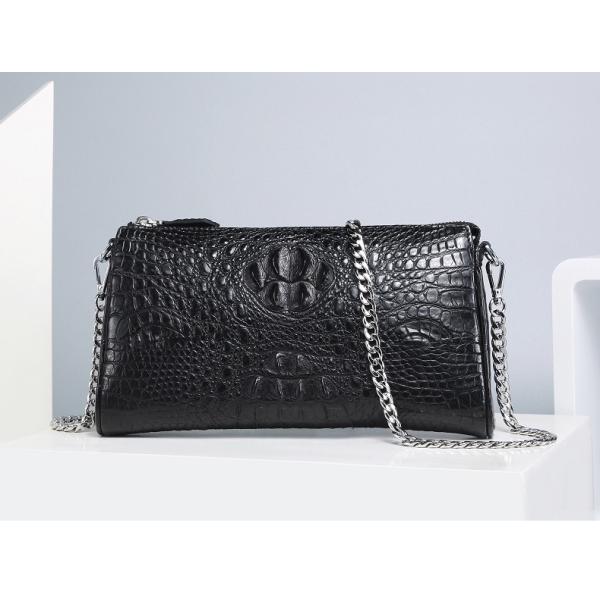 Genuine Alligator Leather Female Flap Bag Lady Small Purse Authentic Crocodile Skin Two Straps Women Single Shoulder Bag