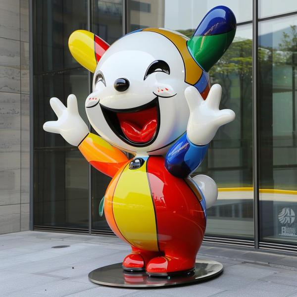 Eco-friendly Garden Decoration Life Size Fiberglass Ornament Model Outdoor Cartoon Rabbit Statue