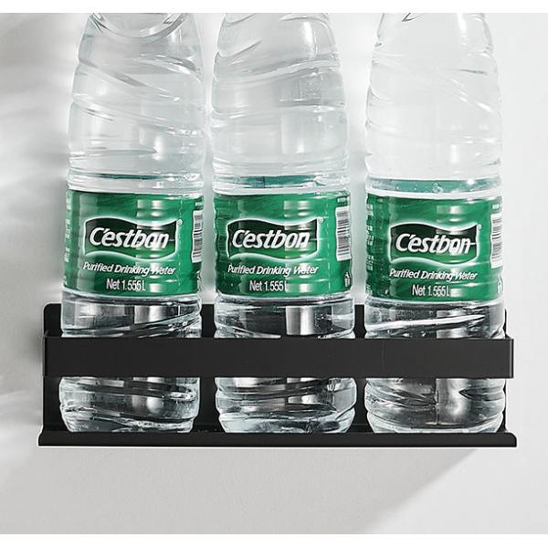 Durable Rustproof Wall Mounted Bathroom Shelf Rectangular Matte Black Color