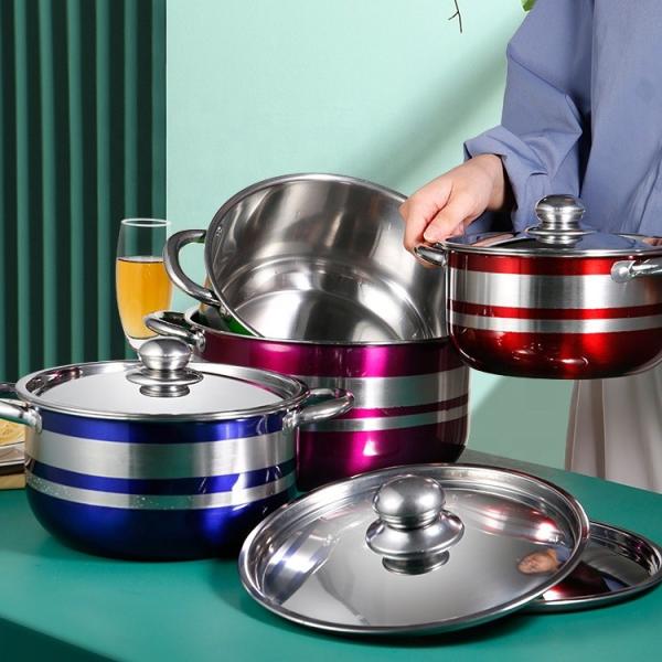 Kitchen Cookware Sets Non Stick Colorful Stainless Steel Sets Cooking Pots