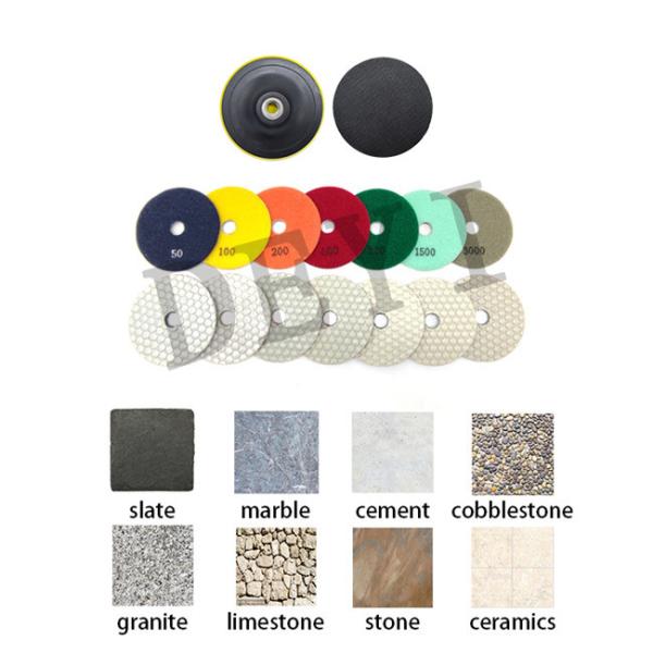 Etapa 7 Diamond Polishing Pad seca do granito de mármore flexível 4304 100mm