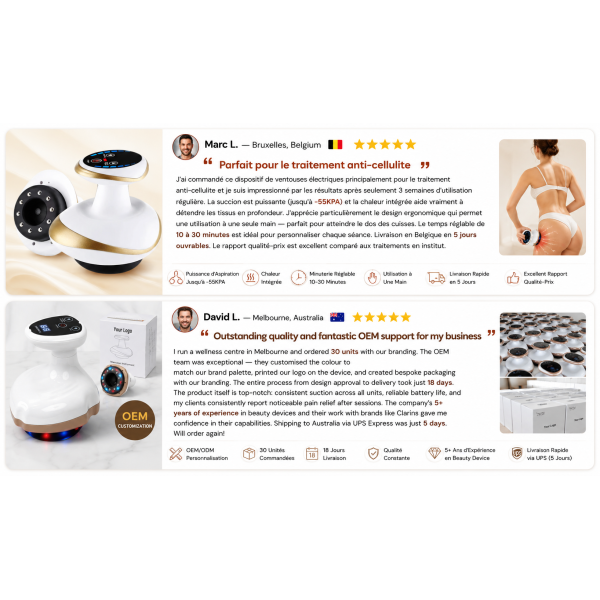 Fast Shipping Portable 2 in 1 Red Light Therapy Rechargeable Anti Cellulite Massager With Vacuum Cupping and Facial Heating Head