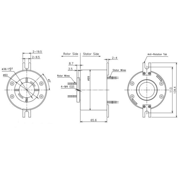 Внутренний тип кольцо кольца выскальзывания k скважины 38.1mm промышленный выскальзывания термопары