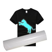 La lueur en gros de Rolls de Htv de vinyle blanc de scintillement la nuit dans l'obscurité fournissent des formulaires
