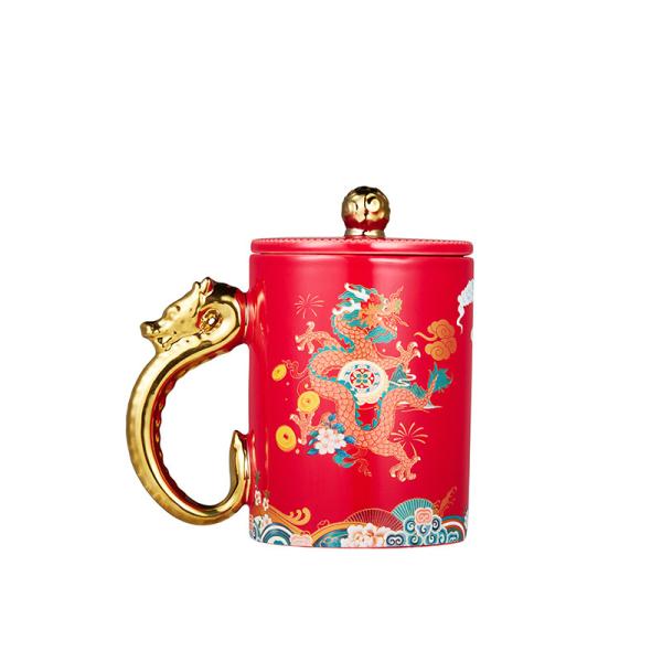 Ready To Ship In Stock Durability Gold Handle Round Coffee Mug Customized Number Of Pieces