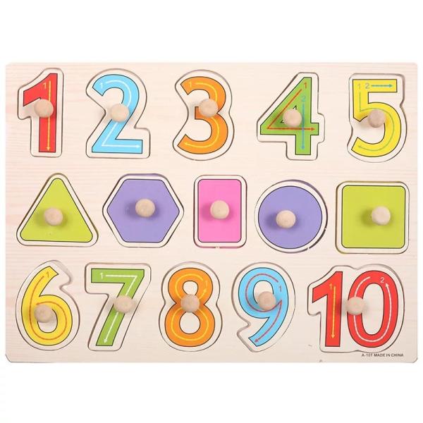 Hand Grasp 3D Montessori Wooden Jigsaw Puzzle For Infant Education