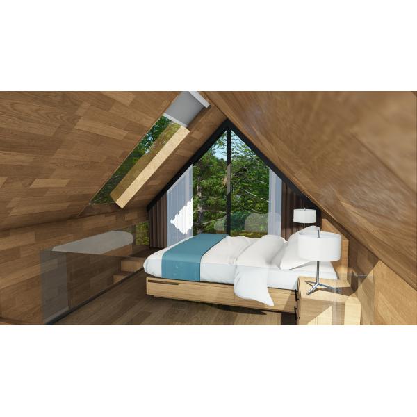 Luxury Prefab Loft House , Prefabricated Modular Homes Aluminum Structure Wooden Interior